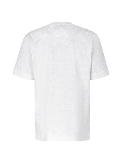 Shop Fendi Ff Fisheye Rubber T-shirt In White