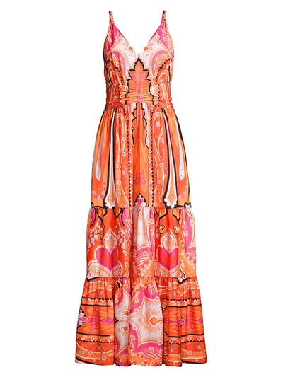 Shop Kobi Halperin Aileen Printed Maxi Dress In Hot Pink Multi
