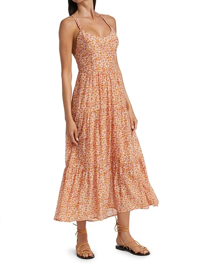Shop Xirena Owynn Floral Print Dress In Marigold