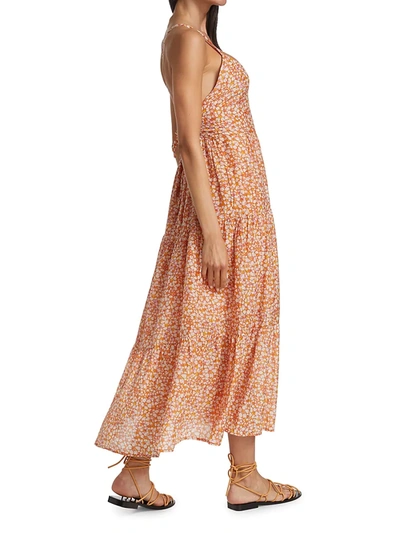 Shop Xirena Owynn Floral Print Dress In Marigold