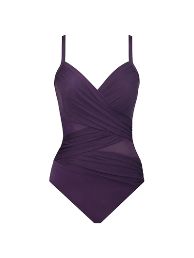 Shop Miraclesuit Swim Mystique One-piece Swimsuit In Sangria Purple