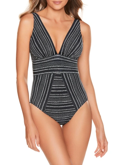 Shop Miraclesuit Swim Colorblock One-piece Swimsuit In Silver Grey