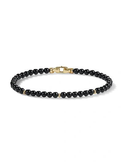Shop David Yurman Women's Bijoux 14k Yellow Gold & Beaded Bracelet In Black Onyx