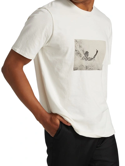 Shop Saint Laurent Wave Surfer T-shirt In Ecru Sepia