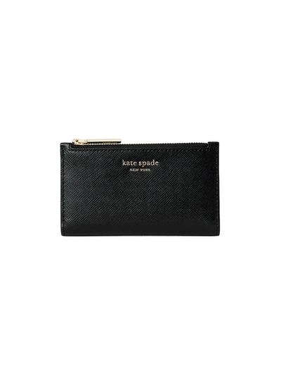 Shop Kate Spade Women's Small Spencer Leather Bi-fold Wallet In Black