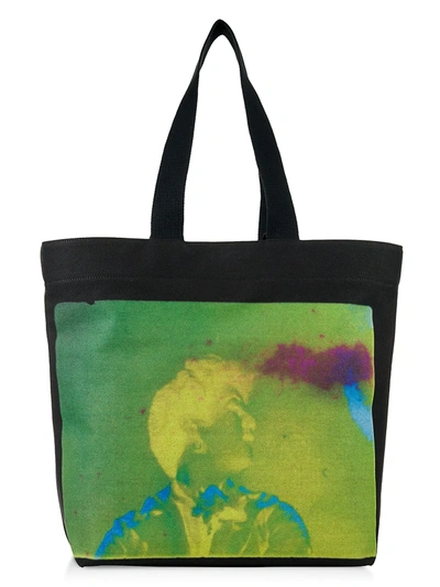 Shop Dries Van Noten Photographic Print Canvas Tote In Green