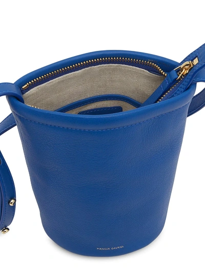 Shop Mansur Gavriel Mini Zip Leather Bucket Bag In Peony