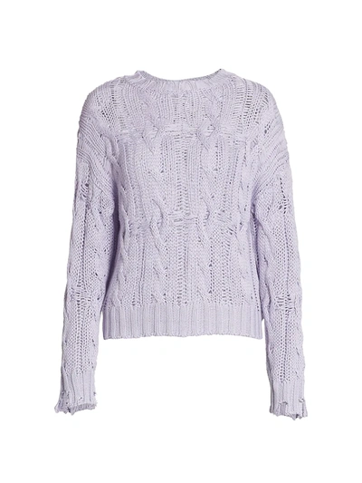 Shop Sablyn Mitzy Open-knit Pullover In Lavender