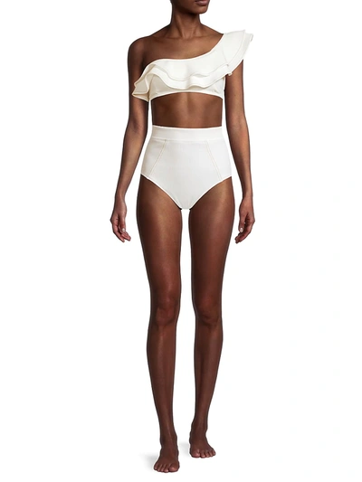 Shop Suboo Kaia One-shoulder Bikini Top In Ivory