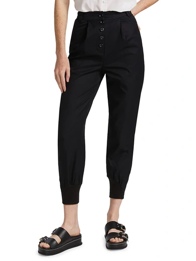 Shop Aje Chaise Button Front Pants In Black