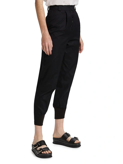 Shop Aje Chaise Button Front Pants In Black