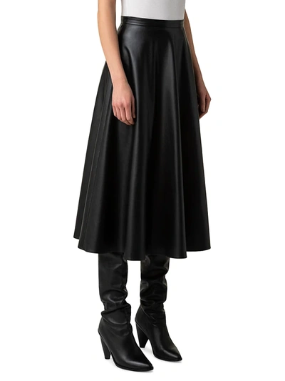 Shop Akris Punto Women's Faux Leather Midi Skirt In Black