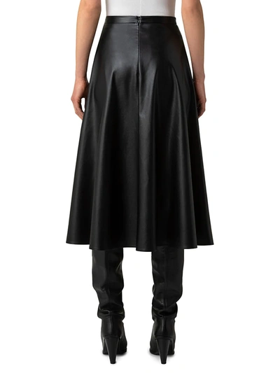 Shop Akris Punto Women's Faux Leather Midi Skirt In Black