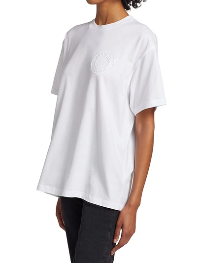 Shop Burberry Women's Carrick Logo T-shirt In White