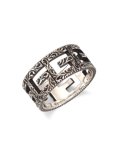 Shop Gucci Men's Sterling Silver G Cube Ring