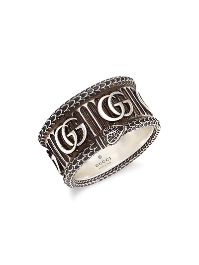 Shop Gucci Men's Sterling Silver Double G Ring