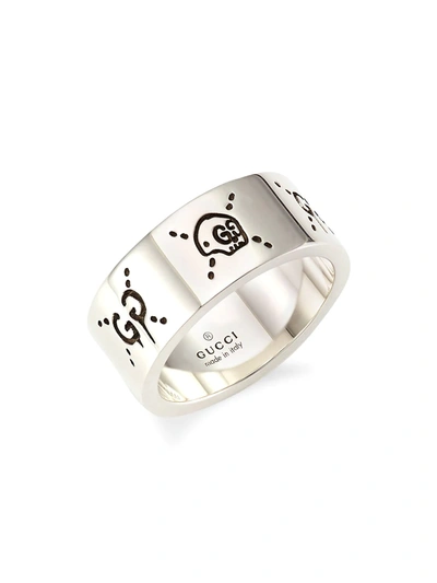 Shop Gucci Men's Sterling Silver Ghost Ring 9mm