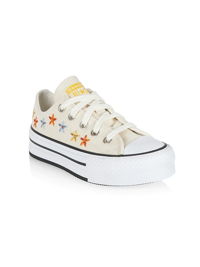 Shop Converse Little Kid's & Kid's Spring Flowers Platform Low-top Sneakers In Cream