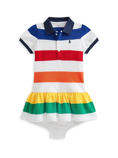 Shop Ralph Lauren Baby Girl's Polo Dress & Blooomer 2-piece Set In White