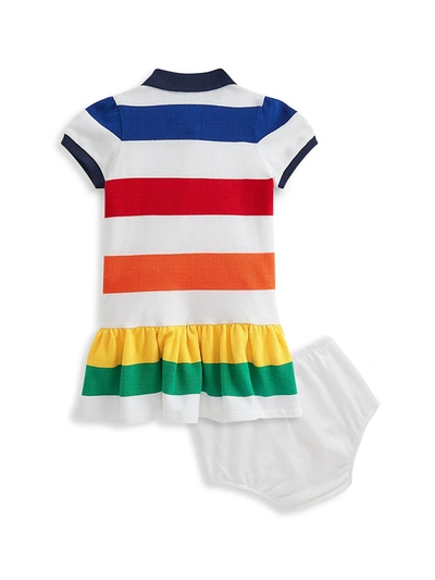 Shop Ralph Lauren Baby Girl's Polo Dress & Blooomer 2-piece Set In White