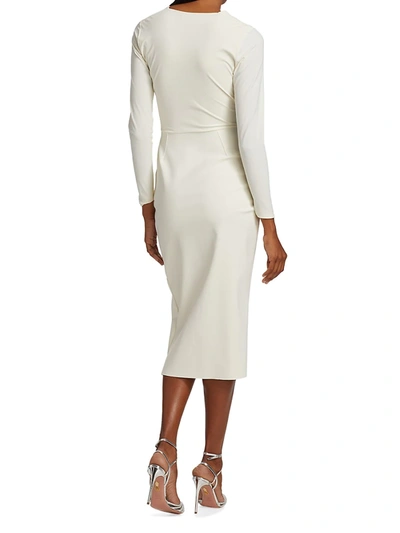 Shop Chiara Boni La Petite Robe Women's Jodene Pleated Wrap Midi Dress In Cream