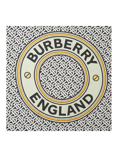 Shop Burberry Women's Montage Print Silk Square Scarf In Monochrome
