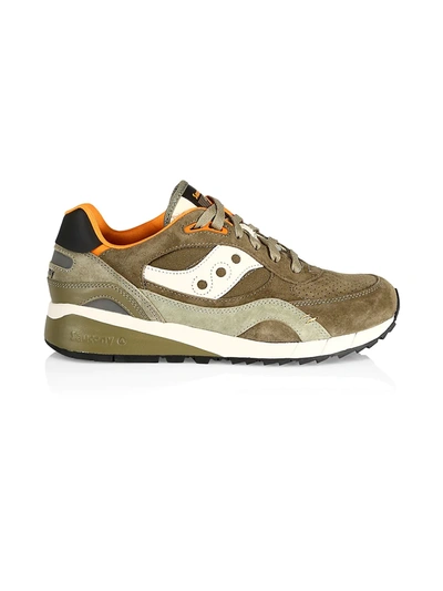 Shop Saucony Men's Destination Unknown Shadow 6000 Low-top Sneakers In Olive Orange