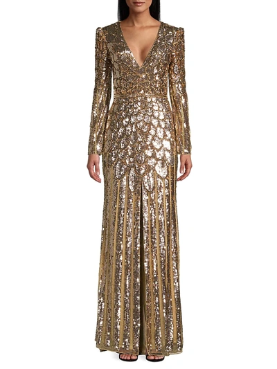 Shop Mac Duggal Women's Golden Column Gown