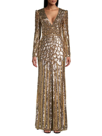 Shop Mac Duggal Women's Golden Column Gown