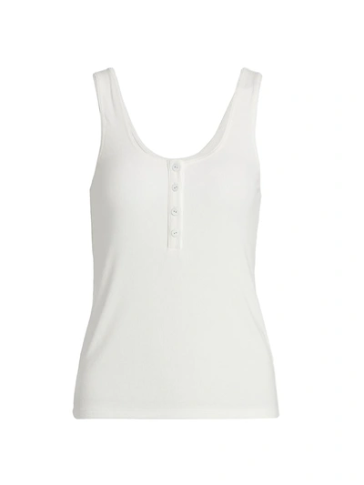 Shop L Agence Women's Kate Henley Tank Top In White