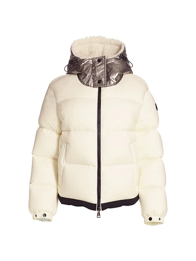 Shop Moncler Bufonie Quilted Jacket In Ivory