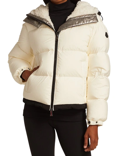 Shop Moncler Bufonie Quilted Jacket In Ivory