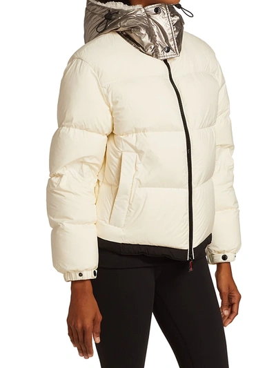 Shop Moncler Bufonie Quilted Jacket In Ivory