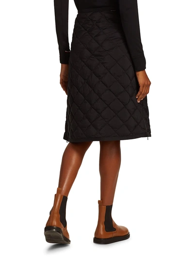 Shop Moncler Women's Quilted Midi Skirt In Black