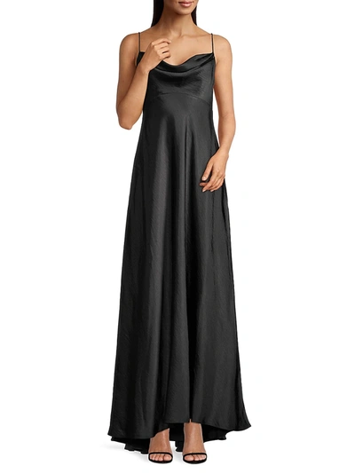 Shop Fame And Partners Emerie Satin Slip Dress In Black