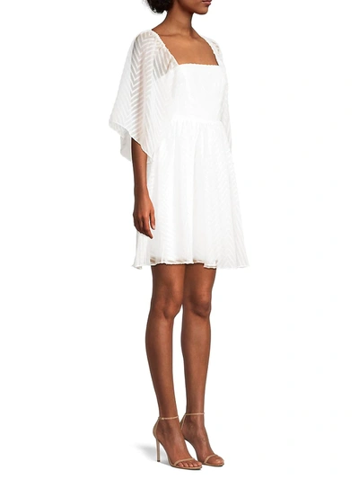 Shop Fame And Partners Women's Brianna Chiffon Minidress In Ivory