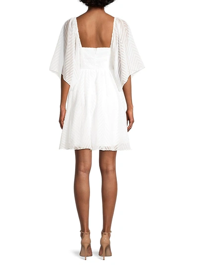 Shop Fame And Partners Women's Brianna Chiffon Minidress In Ivory
