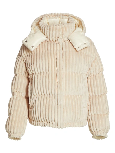 Shop Moncler Daos Quilted Corduroy Jacket In Ivory