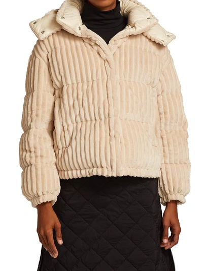 Shop Moncler Daos Quilted Corduroy Jacket In Ivory