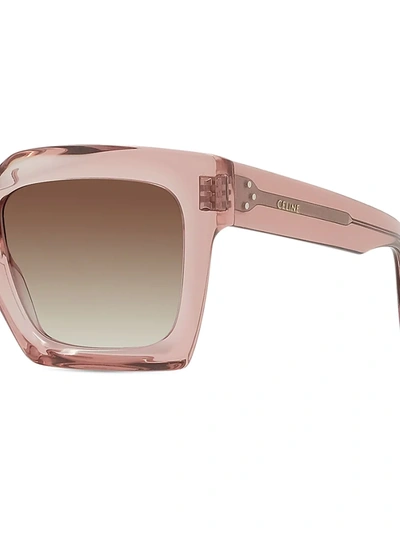 Shop Celine Women's 51mm Square Transparent Sunglasses In Pink Beige