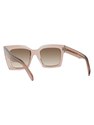 Shop Celine Women's 51mm Square Transparent Sunglasses In Pink Beige