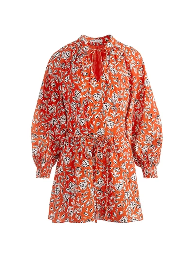 Shop Alice And Olivia Lilian Floral Mini Dress In Free Swinging Sienna