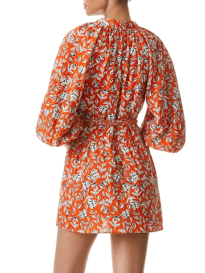 Shop Alice And Olivia Lilian Floral Mini Dress In Free Swinging Sienna
