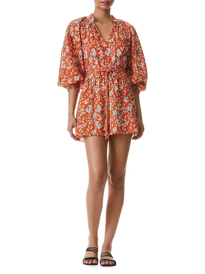 Shop Alice And Olivia Lilian Floral Mini Dress In Free Swinging Sienna