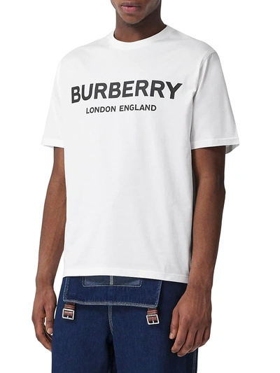 Shop Burberry Letchford Logo T-shirt In White