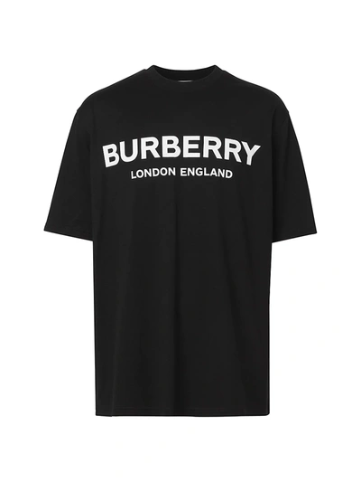 Shop Burberry Men's Letchford Logo T-shirt In Black