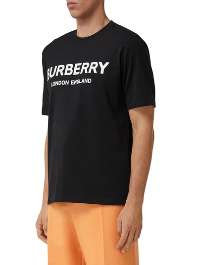 Shop Burberry Men's Letchford Logo T-shirt In Black
