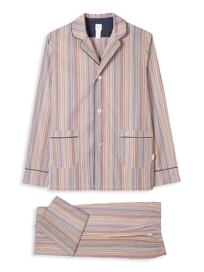 Shop Paul Smith Men's Striped Pajama Set In Neutral