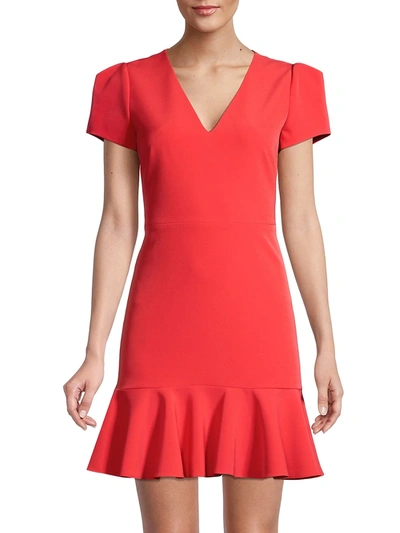 Shop Milly Deviana Cady Mini Dress In Summer Coral