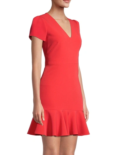 Shop Milly Deviana Cady Mini Dress In Summer Coral